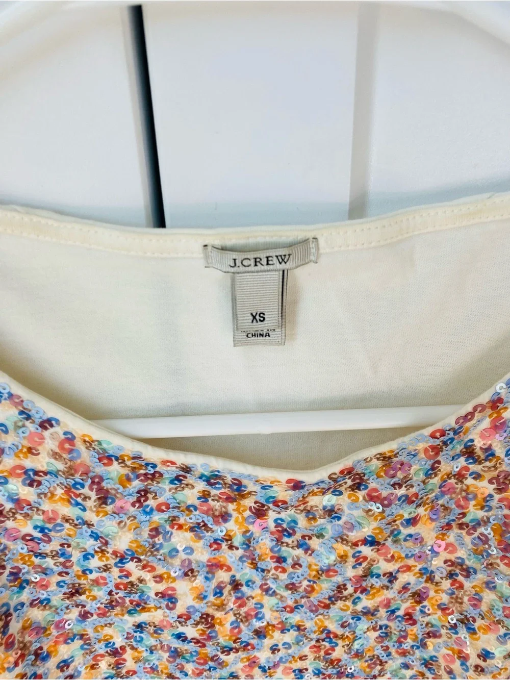 J.Crew womens XS sequin shirt blouse multicolored